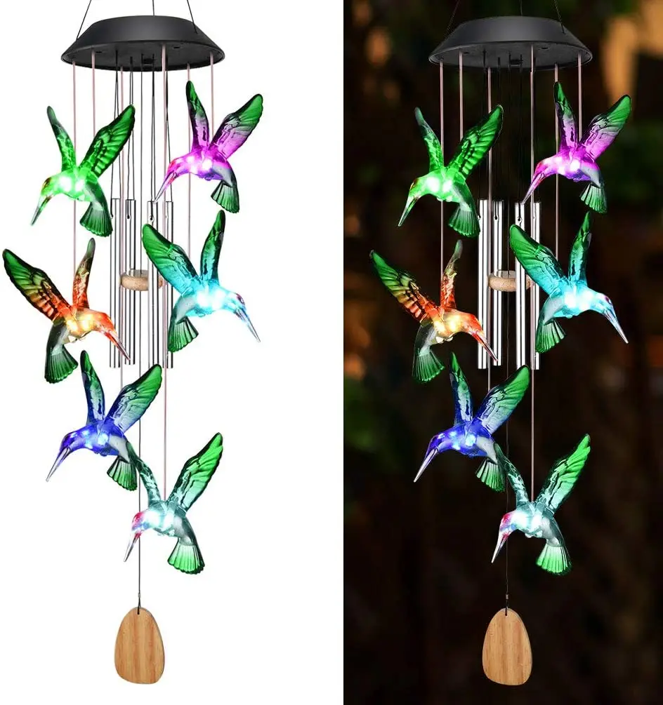 Color Changing Solar Power Wind Chime Hummingbird Butterfly Waterproof Outdoor Christmas Decoration Light for Patio Yard Garden
Color Changing Solar Power Wind Chime Hummingbird Butterfly Waterproof Outdoor Christmas Decoration Light for Patio Yard Garden