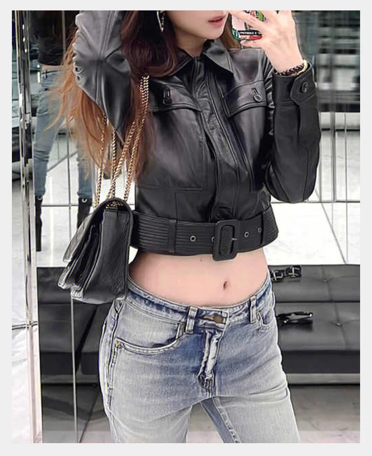 Genuine leather jacket Spring and Autumn women's top layer sheepskin modern French elegant slim fitting high waisted short2023
Genuine leather jacket Spring and Autumn women's top layer sheepskin modern French elegant slim fitting high waisted short2023