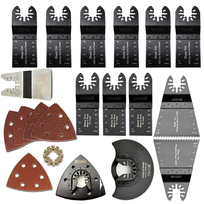 40 PCS SCOWELL Multimaster Renovator Plunge Multi Tool Oscillating Saw Blades Kit DIY Tools Replaced Accessories With An Adapter
40 PCS SCOWELL Multimaster Renovator Plunge Multi Tool Oscillating Saw Blades Kit DIY Tools Replaced Accessories With An Adapter