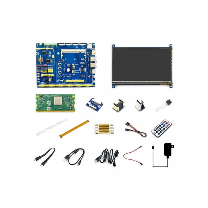 

Raspberry Pi компьютерный модуль 3 + макетный комплект тип B, см3 + плата ввода-вывода, HDMI LCD, DS18B20, ик-пульт дистанционного управления