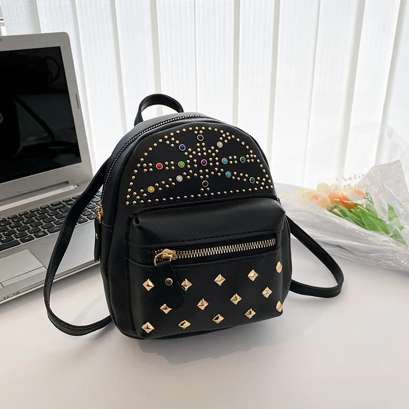 New diamond studded willow nail double small backpack casual backpack women's small bag
New diamond studded willow nail double small backpack casual backpack women's small bag