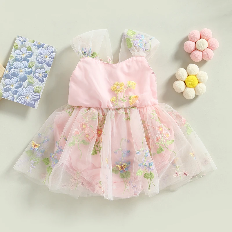 Baby Girl Romper Sleeveless V Neck Floral Embroidery Dress Jumpsuit Casual Spring Summer Romper
Baby Girl Romper Sleeveless V Neck Floral Embroidery Dress Jumpsuit Casual Spring Summer Romper