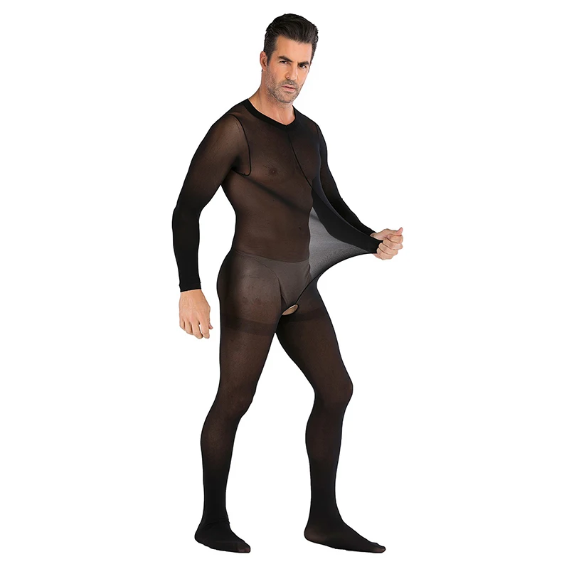 Men's Solid Color Round Neck Long Sleeve Bodysuit Open Crotch Sheer Mesh Transparent Jumpsuit Nightclub Sexy Pajamas Underwear
Men's Solid Color Round Neck Long Sleeve Bodysuit Open Crotch Sheer Mesh Transparent Jumpsuit Nightclub Sexy Pajamas Underwear