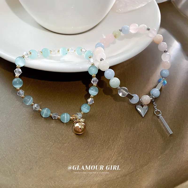 2022 New Small Fresh Cat's eye Stone Heart Pendant Elastic Bracelet Temperament Sweet Bracelet Student All-match Jewelry
2022 New Small Fresh Cat's eye Stone Heart Pendant Elastic Bracelet Temperament Sweet Bracelet Student All-match Jewelry