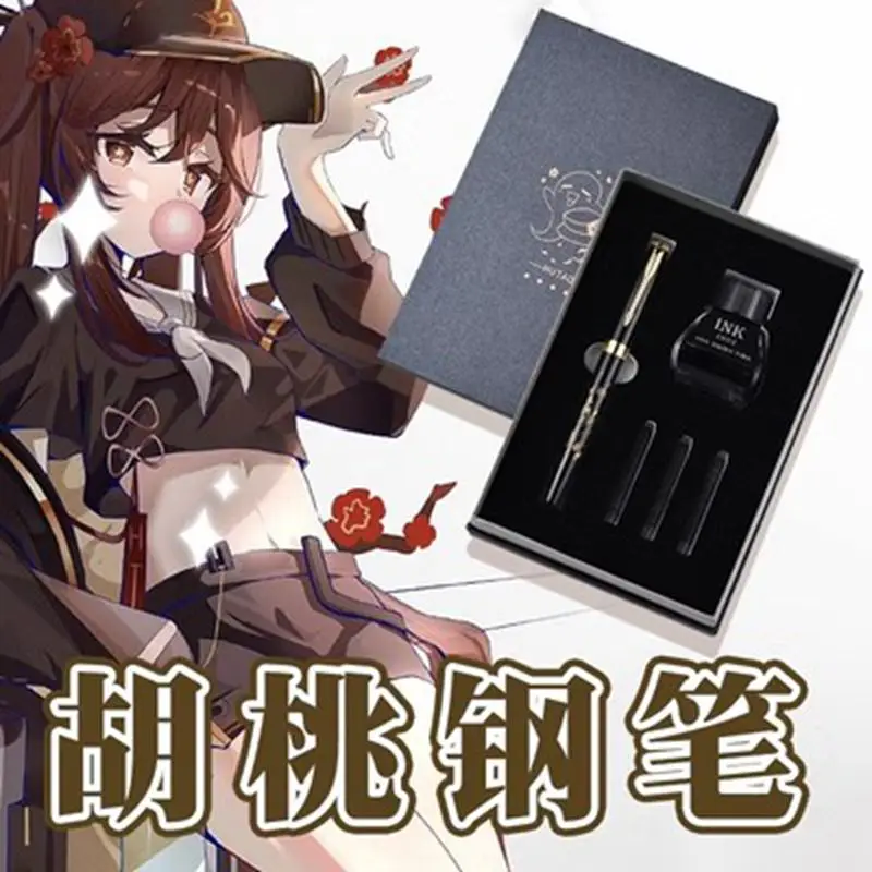 

Game Genshin Impact Surrounding Anime Fashion Fountain pen ink belt HuTao GanYu Nahida Students Birthday Gifts Gift Box