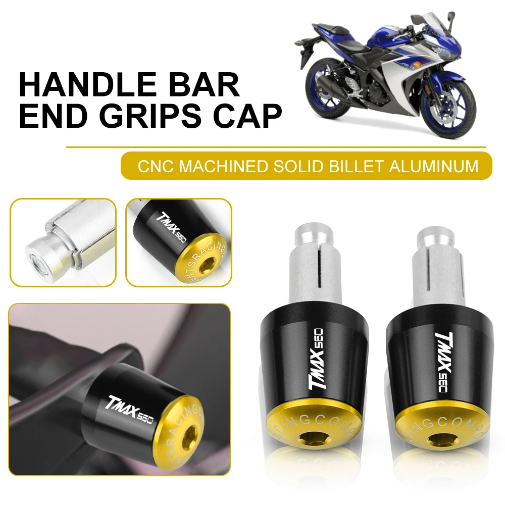 

For Yamaha T-MAX TMAX 560 Tech Max TMAX560 2019 2020 2021 Motorcycle 7/8" 22MM Handlebar Hand Grips Handle Bar Ends Cap Plugs