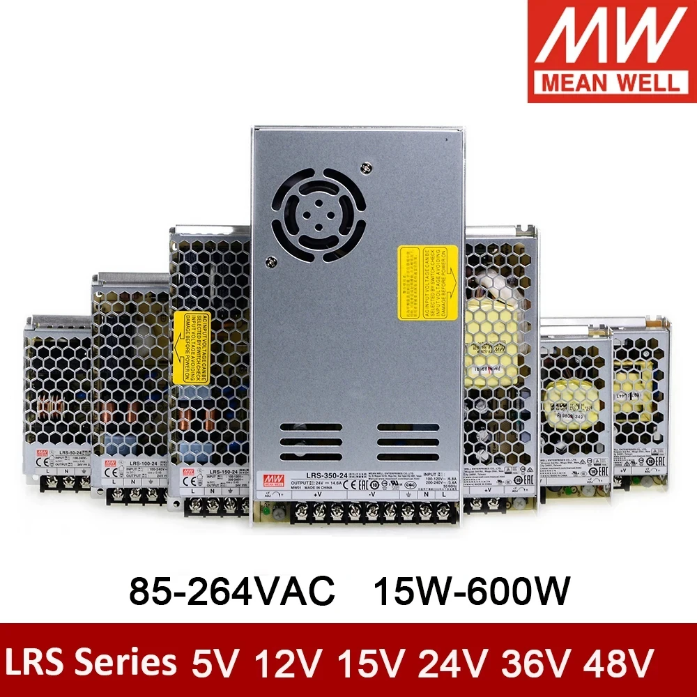 

Mean Well RS-15 RS-25 LRS-35 50 75 100 150 200 350 450 600W 5V 12V 15V 24V 36V 48V Single Output Switching Power Supply LRS-350W