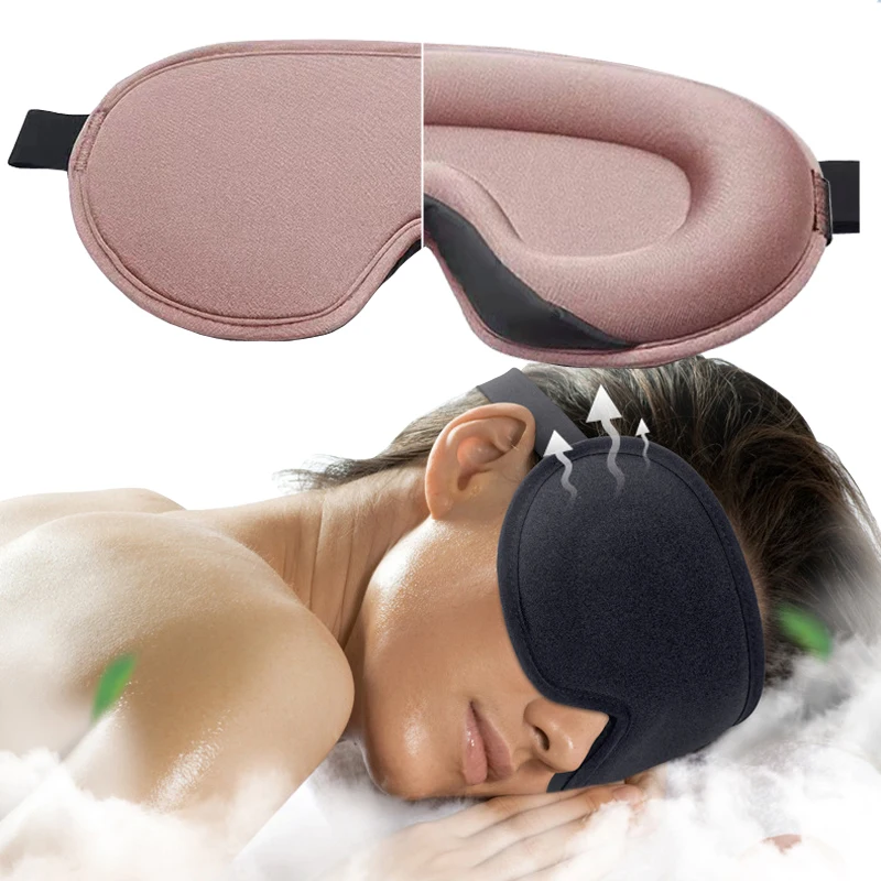 

3D Silk Sleeping Mask Breathable Sleep Eyes Patch Travel Eyeshade Rest Relax Sleeping Blindfold Night Eye Cover Sleeping Aid