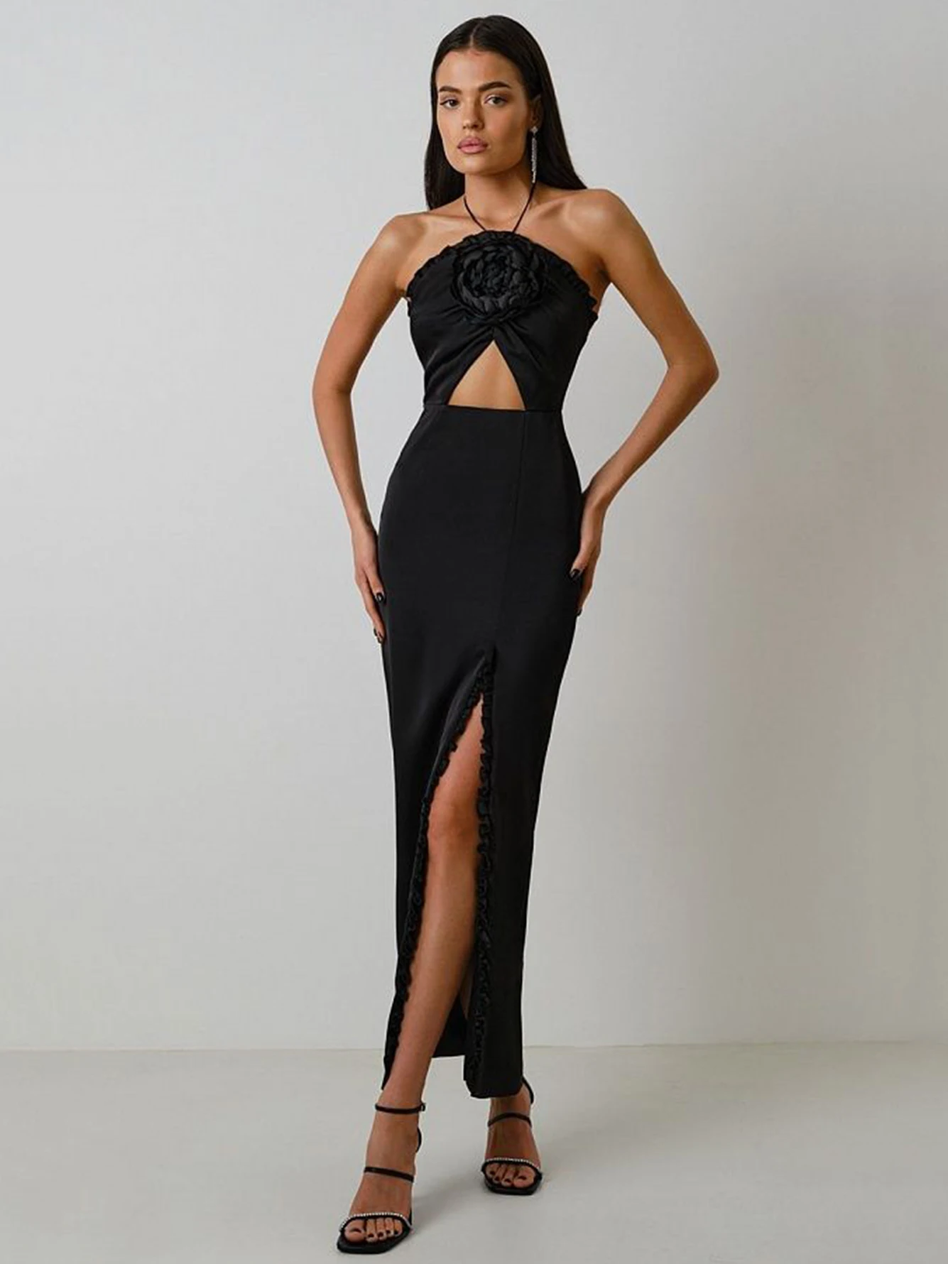 Sexy Sleeveless Halter Backless 3d Flower Hollow Long Bandage Dress Vestidos Para Mujer Formal Occasion Celebrity Party Dress
Sexy Sleeveless Halter Backless 3d Flower Hollow Long Bandage Dress Vestidos Para Mujer Formal Occasion Celebrity Party Dress