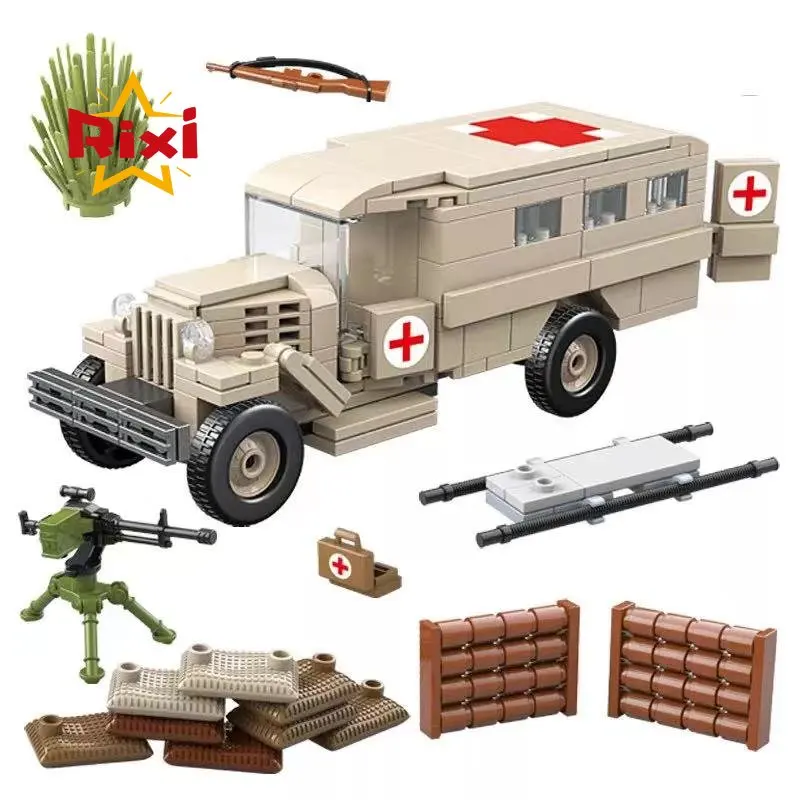 WW2 Military Soviet Gaz-55 Ambulance Building Blocks With Soldiers Army Weapon Figure Bricks Toys For Boys Children Christmas
WW2 Military Soviet Gaz-55 Ambulance Building Blocks With Soldiers Army Weapon Figure Bricks Toys For Boys Children Christmas
