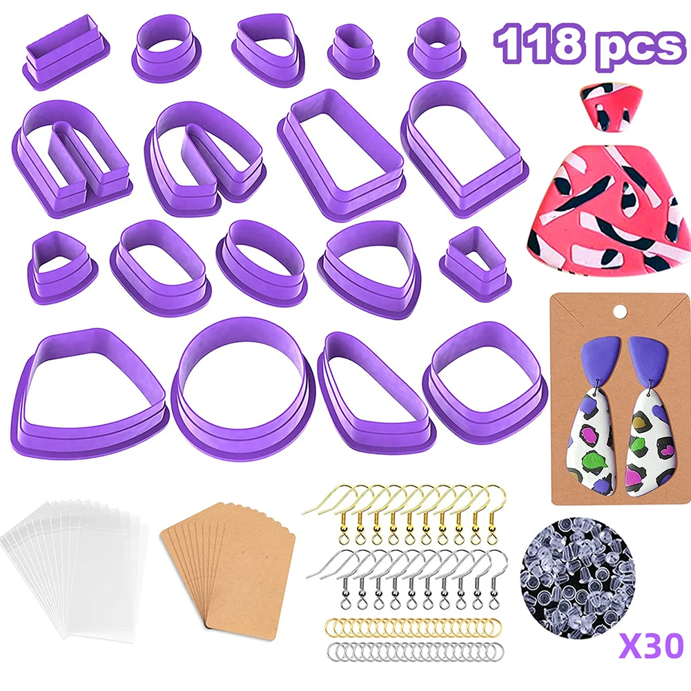118pcs Polymer Clay Tools Plastic Clay Cutter Ceramic Pottery DIY Ceramic Craft Cutting Mold for EarringJewelry Pendant Making
118pcs Polymer Clay Tools Plastic Clay Cutter Ceramic Pottery DIY Ceramic Craft Cutting Mold for EarringJewelry Pendant Making