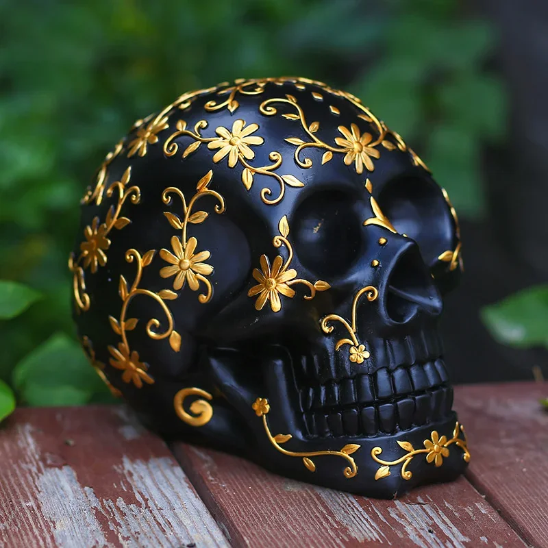 Gold Pattern Skull Statue Model, Halloween Decoration, Ornament, Home, Room, Office, Desk Decor, Furnishing Articles, Gifts
Gold Pattern Skull Statue Model, Halloween Decoration, Ornament, Home, Room, Office, Desk Decor, Furnishing Articles, Gifts