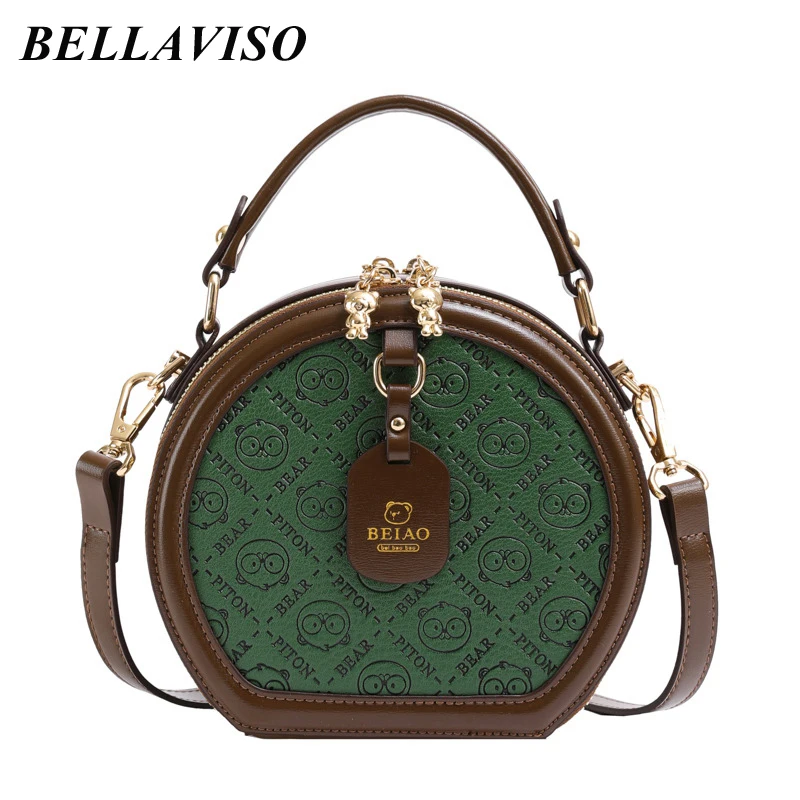 BellaViso Luxury Green Women's PU Leather Crossbody Bag Female's Circular Portable Cartoon Bear Pattern Shoulder Bags BLCR-56
BellaViso Luxury Green Women's PU Leather Crossbody Bag Female's Circular Portable Cartoon Bear Pattern Shoulder Bags BLCR-56