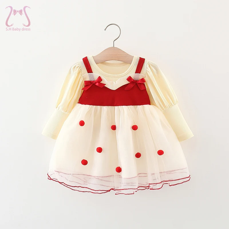 New Spring Children Clothes Long Sleeve Baby Girls Sweet Bow Toddler Mesh Princess Party Evening Red Dresses 0 To 3 Years Kids
New Spring Children Clothes Long Sleeve Baby Girls Sweet Bow Toddler Mesh Princess Party Evening Red Dresses 0 To 3 Years Kids
