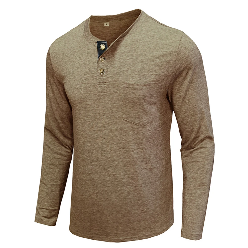 New Fashion Henley Collar T Shirt For Men High Quality Long Sleeve O Neck Button Solid Color Tee Tees Tops Man T-Shirts Clothing
New Fashion Henley Collar T Shirt For Men High Quality Long Sleeve O Neck Button Solid Color Tee Tees Tops Man T-Shirts Clothing