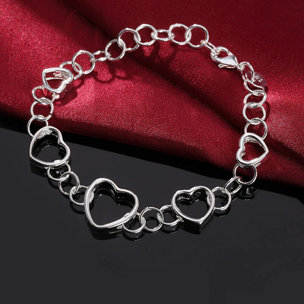 wholesale 925 Sterling Silver Jewelry fashion women lady wedding charm hollow heart Bracelets factory price free shipping
wholesale 925 Sterling Silver Jewelry fashion women lady wedding charm hollow heart Bracelets factory price free shipping