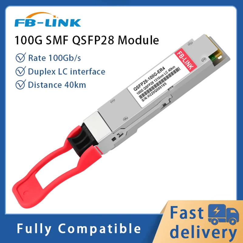 

100G ER4 100g 40km 100G GBIC QSFP28 1310nm Дуплексный LC приемопередатчик волоконно-оптический модуль для коммутатора Ethernet Cisco Mellanox Huawei