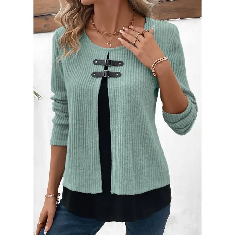 

Chic Button Cardigans Femme Autumn Twist Womens Clothing Long Sleeve Sweater Small Fragrance O-neck Knitwears Tops