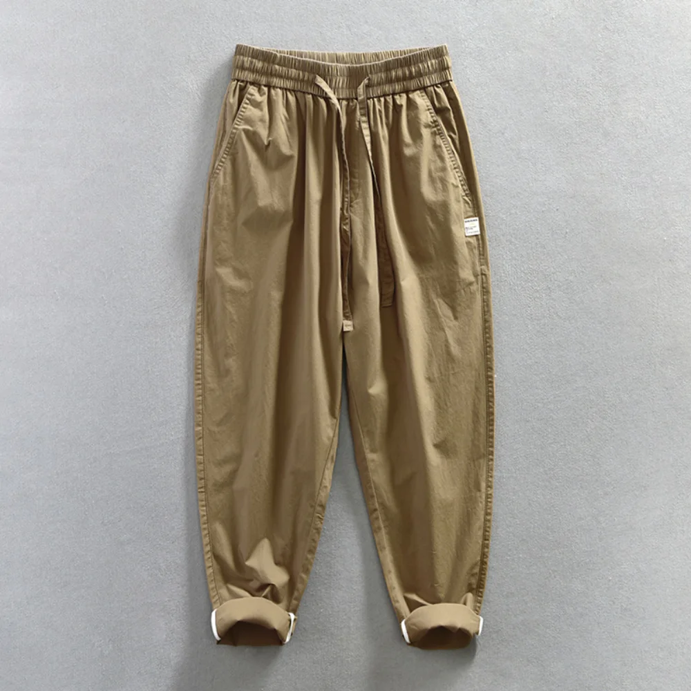 Summer Thin Japanese-Style Men's Workwear Pants Loose Fit Elastic Waist Trousers
Summer Thin Japanese-Style Men's Workwear Pants Loose Fit Elastic Waist Trousers