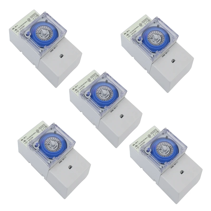 

5X SUL181H Mechanical Timer 24 Hours Time Switch Relay Electrical Programmable Timer 24 Hour Din Rail Timer Switch