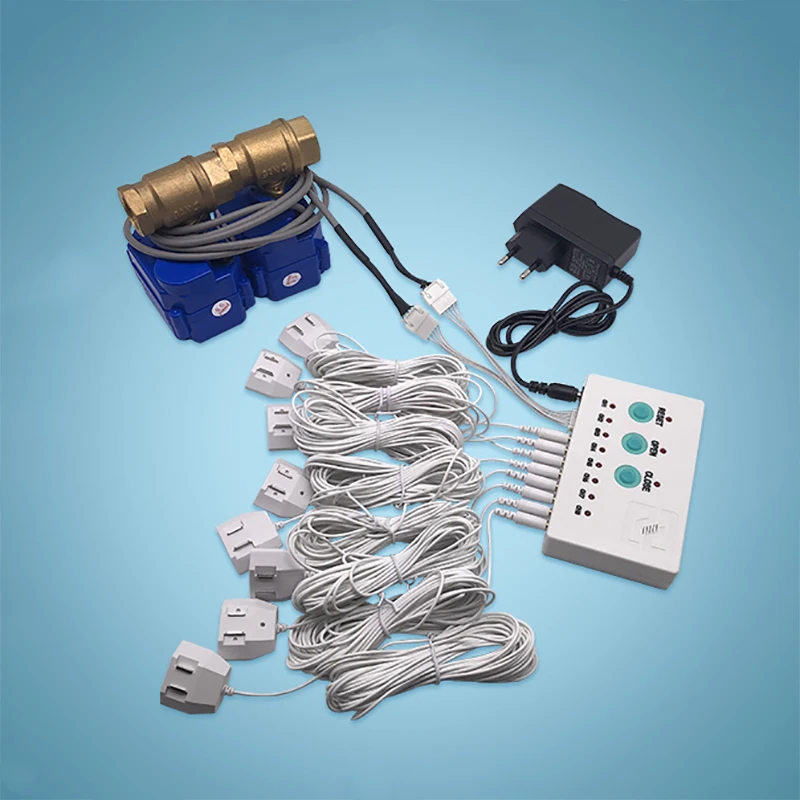 Water Leakage Sensor with 2pcs 1/2" DN15 ,3/4",1" Smart Valve Detector De Fugas De Agua with 8pcs 6-M Water Sensor Against Leaks
Water Leakage Sensor with 2pcs 1/2" DN15 ,3/4",1" Smart Valve Detector De Fugas De Agua with 8pcs 6-M Water Sensor Against Leaks