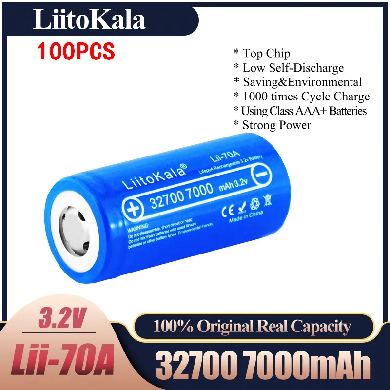 Аккумулятор LiitoKala lii-70A 3,2 В, 32700 мАч, 7000 мАч, LiFePO4, 35 А, непрерывный разряд, максимум 55 А, аккумулятор высокой мощности
Аккумулятор LiitoKala lii-70A 3,2 В, 32700 мАч, 7000 мАч, LiFePO4, 35 А, непрерывный разряд, максимум 55 А, аккумулятор высокой мощности