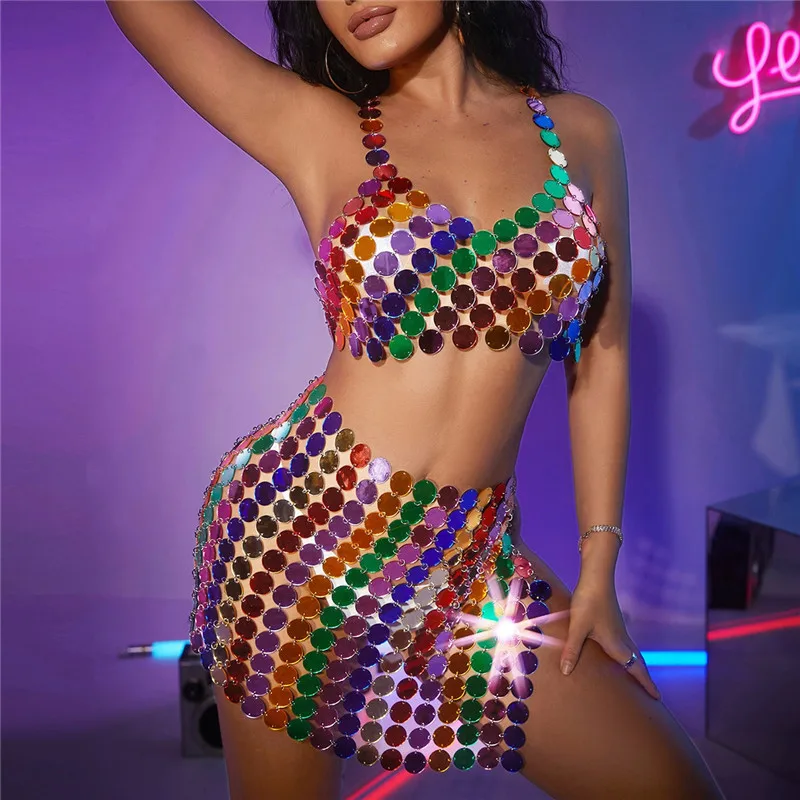 Sequins Clothes Women Rave Outfits Festival Clothing Nightclub Shiny Crop Top Skirt Stage Performance Sexy Wear Jazz
Sequins Clothes Women Rave Outfits Festival Clothing Nightclub Shiny Crop Top Skirt Stage Performance Sexy Wear Jazz