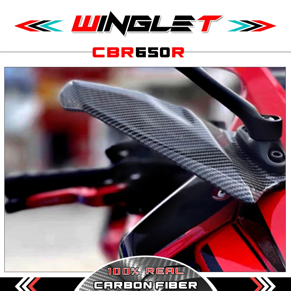 100% Real Dry Carbon Fiber Fairing For Honda CBR650R 2019-2023 Winglets Motorcycle Wing Protector Wind Fin Trim Cover Winglets 
100% Real Dry Carbon Fiber Fairing For Honda CBR650R 2019-2023 Winglets Motorcycle Wing Protector Wind Fin Trim Cover Winglets