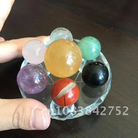 

Crystal balls natural stones Seven Star Array reiki chakra energy meditation yoga healing crystal pendulum freeshipping