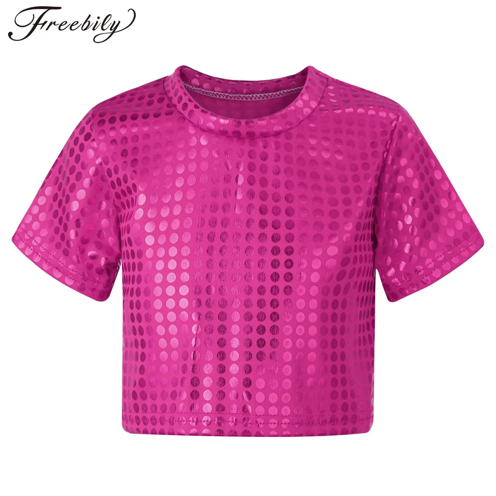 Kids Boys Girls Shiny Sequins Dance Crop Top Modern Jazz Hip-hop Dance Costumes Stage Performance Dancewear Short Sleeves Shirt
Kids Boys Girls Shiny Sequins Dance Crop Top Modern Jazz Hip-hop Dance Costumes Stage Performance Dancewear Short Sleeves Shirt