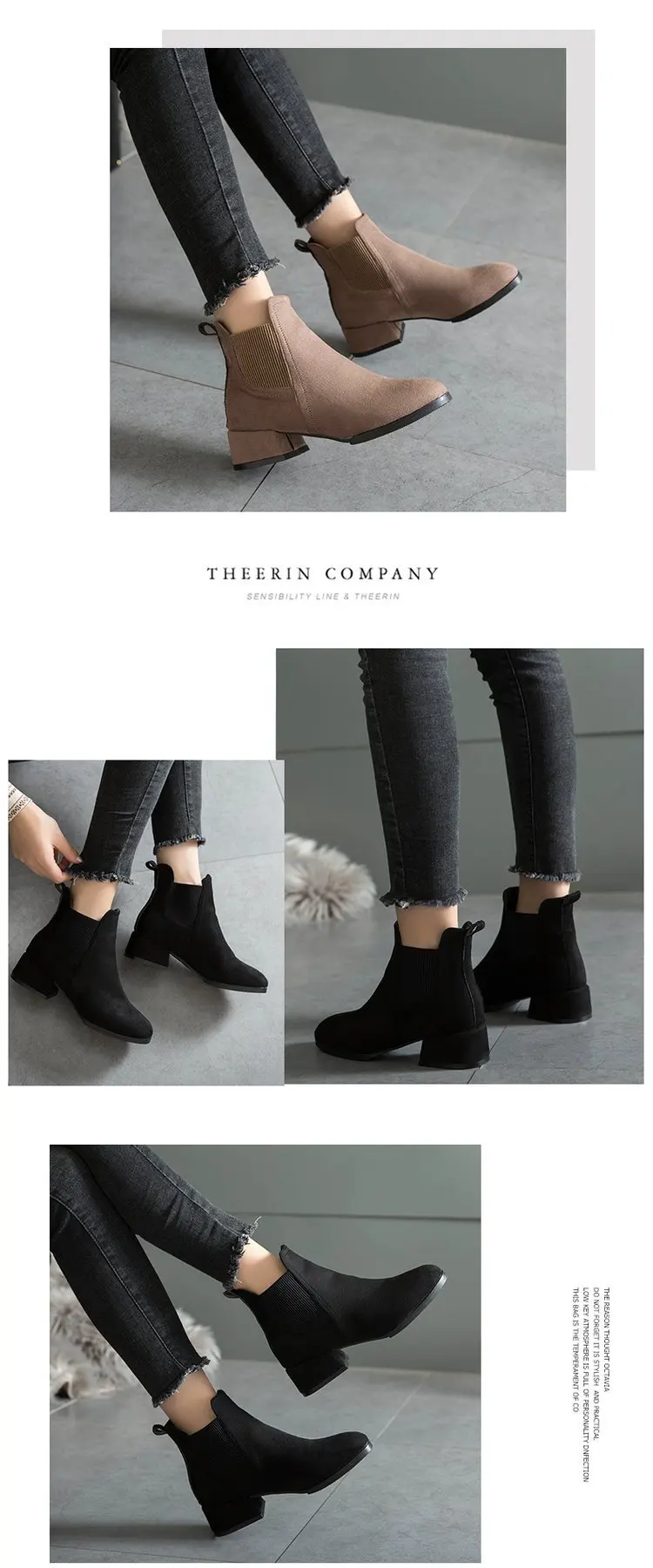 Winter Women New Chelsea Boots Ankle RoundToe Square Heel shoe Solid Casual Comfort shoes fashion trendy ladies short boot Botas Winter Women New Chelsea Boots Ankle RoundToe Square Heel shoe Solid Casual Comfort shoes fashion trendy ladies short boot Botas