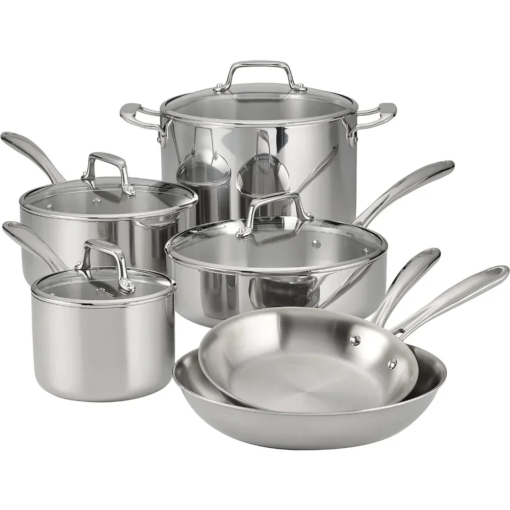 10 Piece Cookware Set,Stainless Steel Three-layer Composite,Compatible with Stoves, Including Induction Cooker,Oven,Cookware Set
10 Piece Cookware Set,Stainless Steel Three-layer Composite,Compatible with Stoves, Including Induction Cooker,Oven,Cookware Set