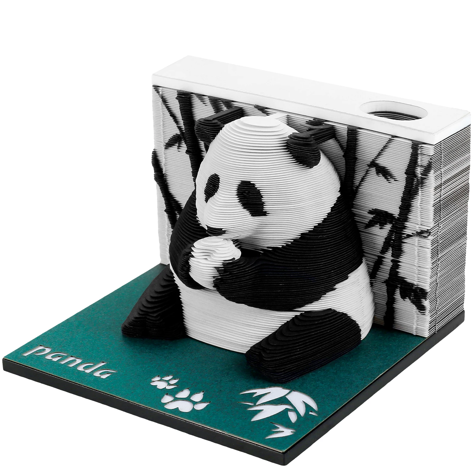 

3D Desk Weekly Calendar Creative Panda Memo Pad Tear-Away 3D Art Note Pad DIY 3D 2024 Weekly Calendar Paper Carving Art for Home