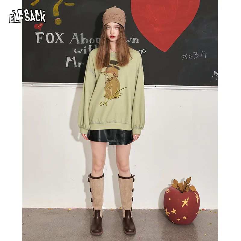 ELFSACK/женские толстовки с принтом лисы 2023, летние мягкие свободные топы с длинными рукавами
ELFSACK/женские толстовки с принтом лисы 2023, летние мягкие свободные топы с длинными рукавами