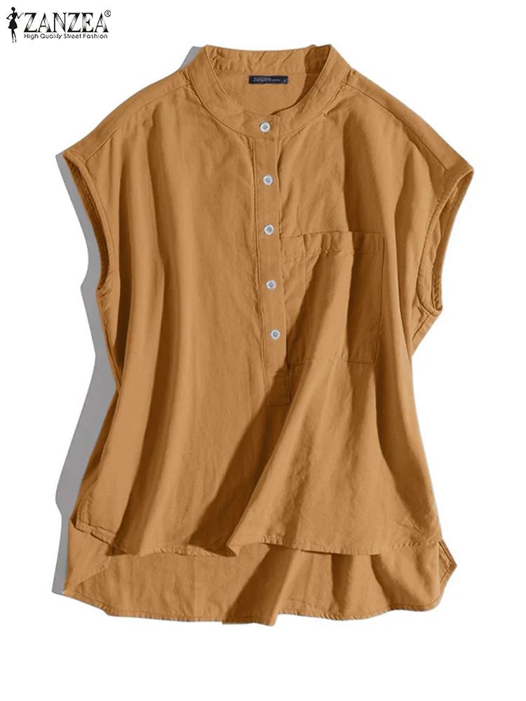ZANZEA Fashion Women O-Neck Tops Sexy Sleeveless Shirt Solid Color Cotton Blouse 2023 Summer Casual Loose Buttons Vintage Blusas
ZANZEA Fashion Women O-Neck Tops Sexy Sleeveless Shirt Solid Color Cotton Blouse 2023 Summer Casual Loose Buttons Vintage Blusas