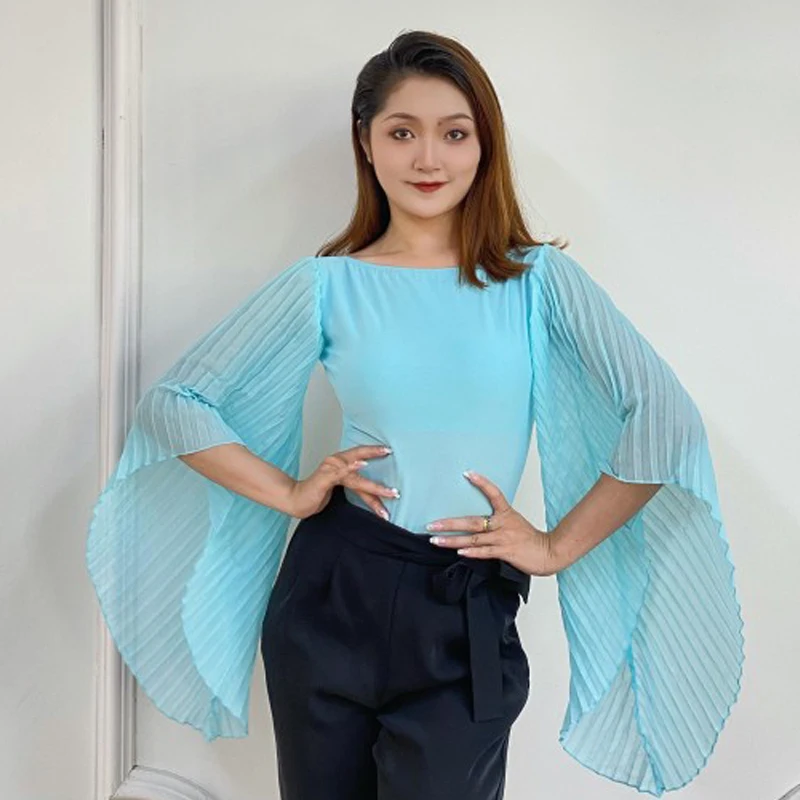 Floating Sleeves Latin Dance Top Women Modern Dancing Tops Ballroom Tango Samba Rumba Latin Dance Wear Stage Clothing SL8475
Floating Sleeves Latin Dance Top Women Modern Dancing Tops Ballroom Tango Samba Rumba Latin Dance Wear Stage Clothing SL8475