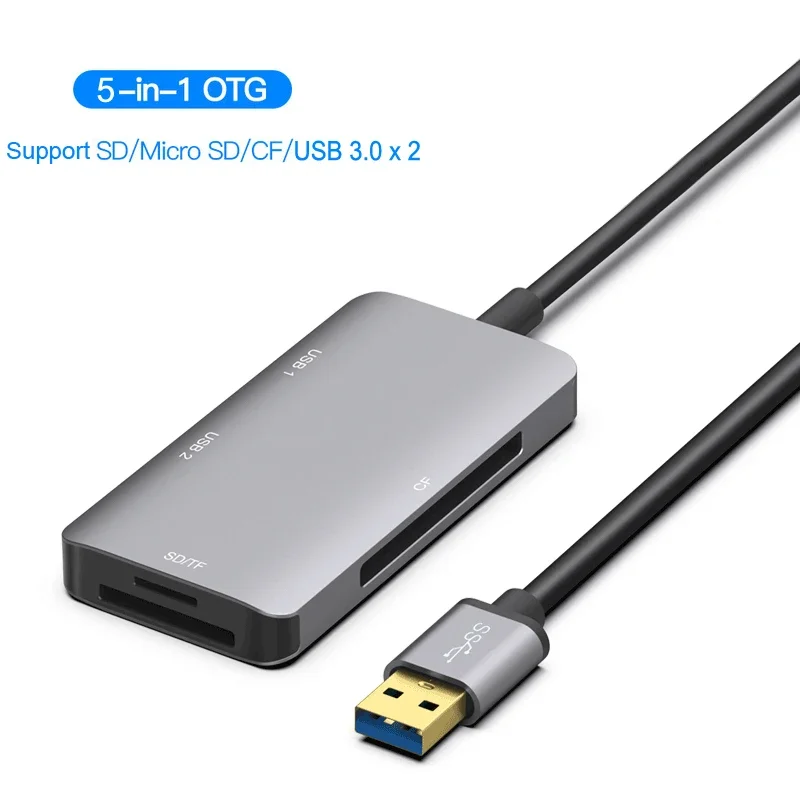 

USB 3.0 SD SDHC CF Compact Flash TF MicroSD Card Reader USB3.0 U Flash Disk Drive Mouse OTG for Macbook Laptop Notebook PC 5in1