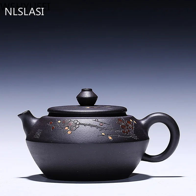 Chinese Yixing Teapot authentic purple clay teapot beauties handmade kettle Raw ore Black mud Customized Tea Set 240ml 
Chinese Yixing Teapot authentic purple clay teapot beauties handmade kettle Raw ore Black mud Customized Tea Set 240ml