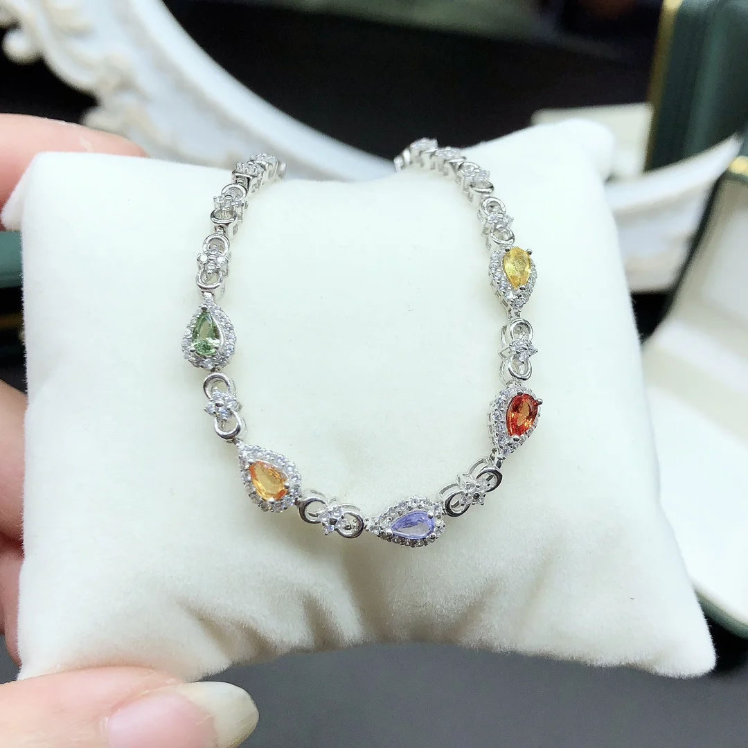 Luxury Beauty S925 Sterling Silver Natural color Sri Lanka sapphire bracelet Ladies Color Special gift bag Mail boutique
Luxury Beauty S925 Sterling Silver Natural color Sri Lanka sapphire bracelet Ladies Color Special gift bag Mail boutique
