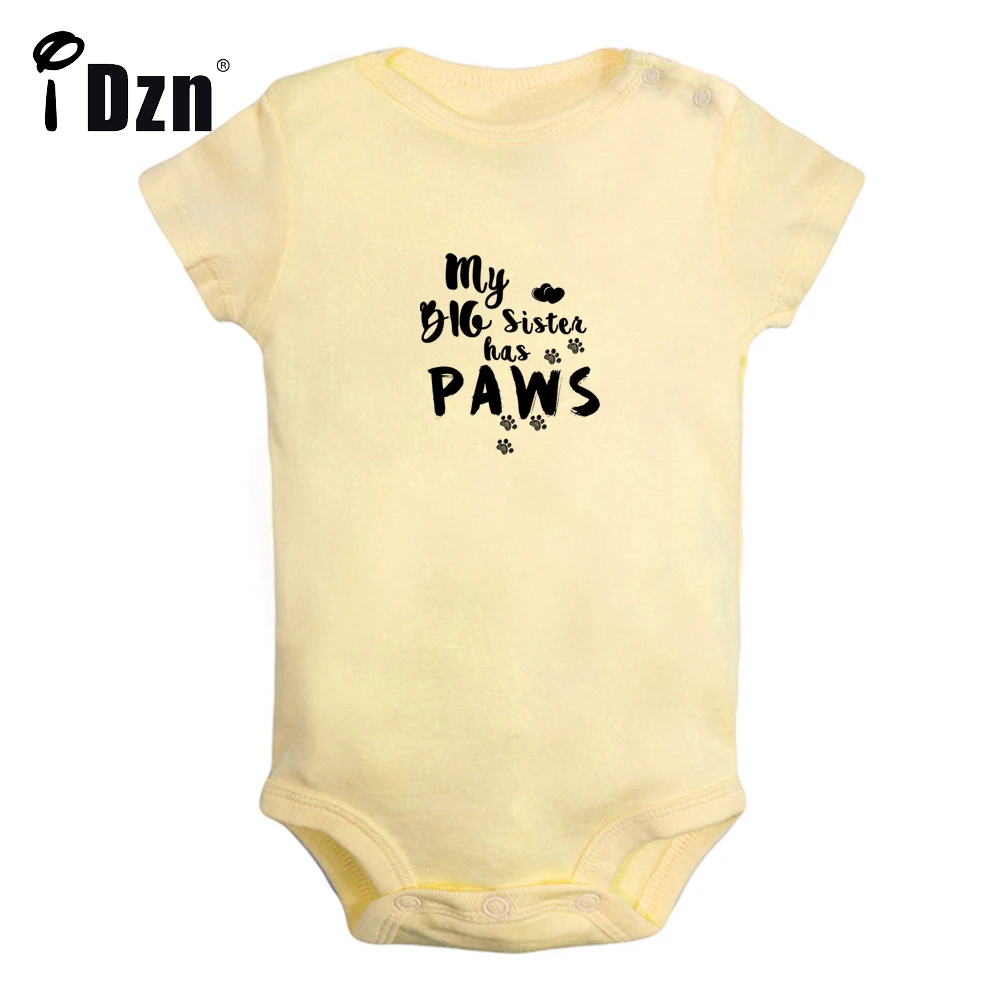MY BIG SISTER HAS PAWS Cute Fun Print Baby Rompers Boys Girls Bodysuit Infant Short Sleeves Jumpsuit Kids Soft Clothes 
MY BIG SISTER HAS PAWS Cute Fun Print Baby Rompers Boys Girls Bodysuit Infant Short Sleeves Jumpsuit Kids Soft Clothes