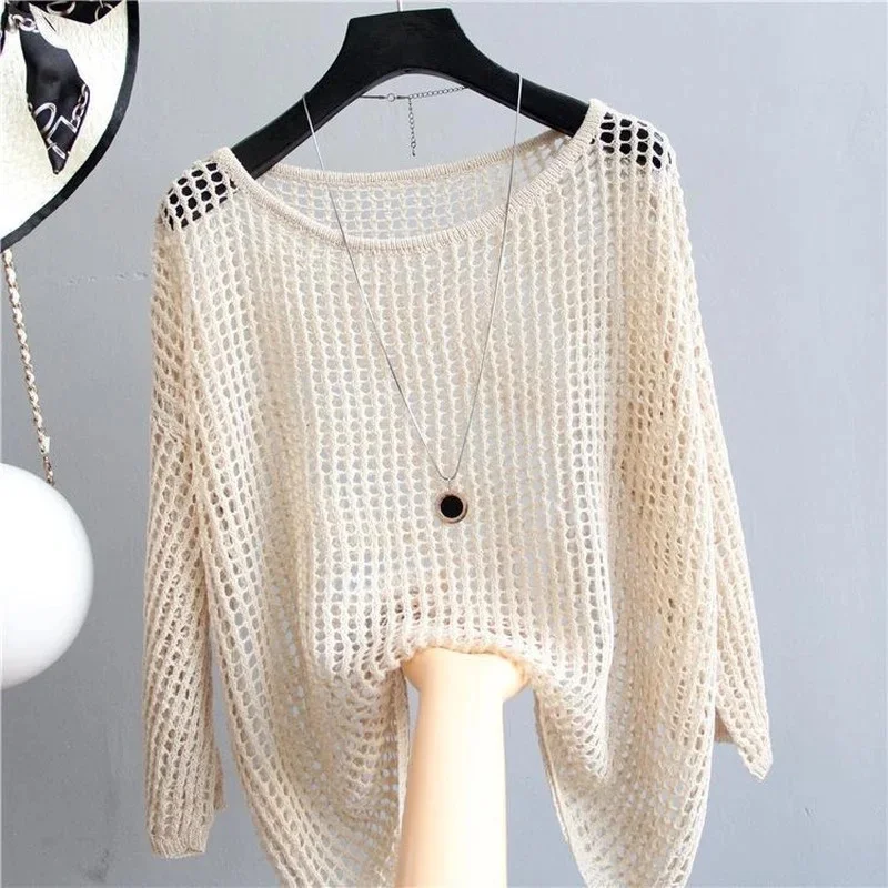 New Fashion Knitted Mesh Pullover Women Summer Autumn New Casual Ladies Elegant Hollowed Out Tops Female Cheap Wholesale
New Fashion Knitted Mesh Pullover Women Summer Autumn New Casual Ladies Elegant Hollowed Out Tops Female Cheap Wholesale