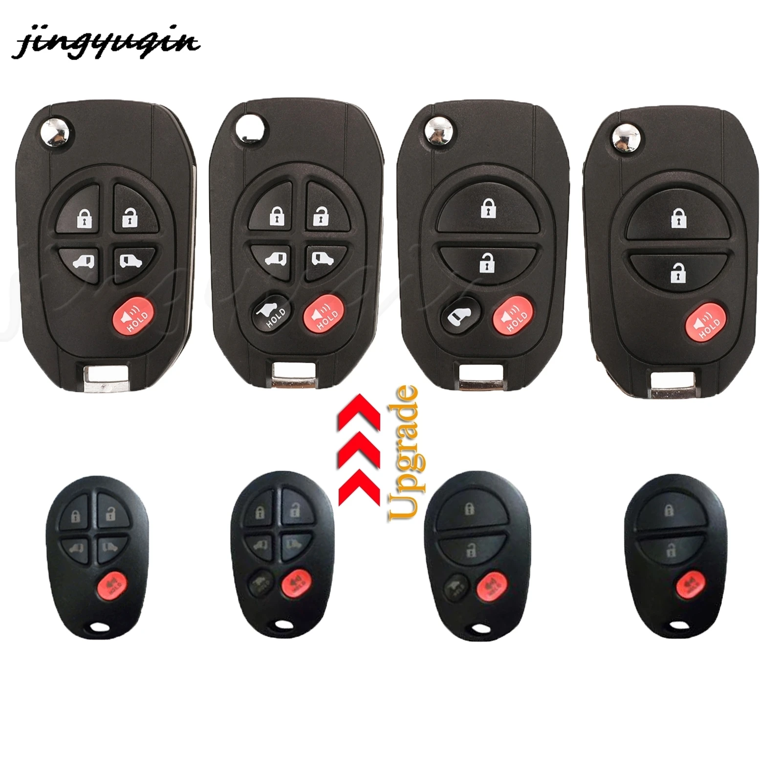 Jingyuqin 3/4/5/6 кнопочный пульт дистанционного управления для автомобильного ключа чехол для Toyota Highlander Sequoia Sienna Tacoma с лезвием TOY43