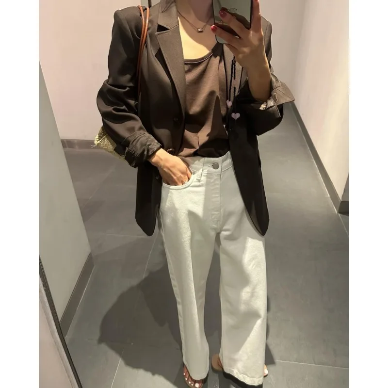 2023 Autumn Winter Vintage Casual Loose Tailored Coat Women Retro Office Lady Solid Color Notched Collar Long Sleeve Blazers
2023 Autumn Winter Vintage Casual Loose Tailored Coat Women Retro Office Lady Solid Color Notched Collar Long Sleeve Blazers