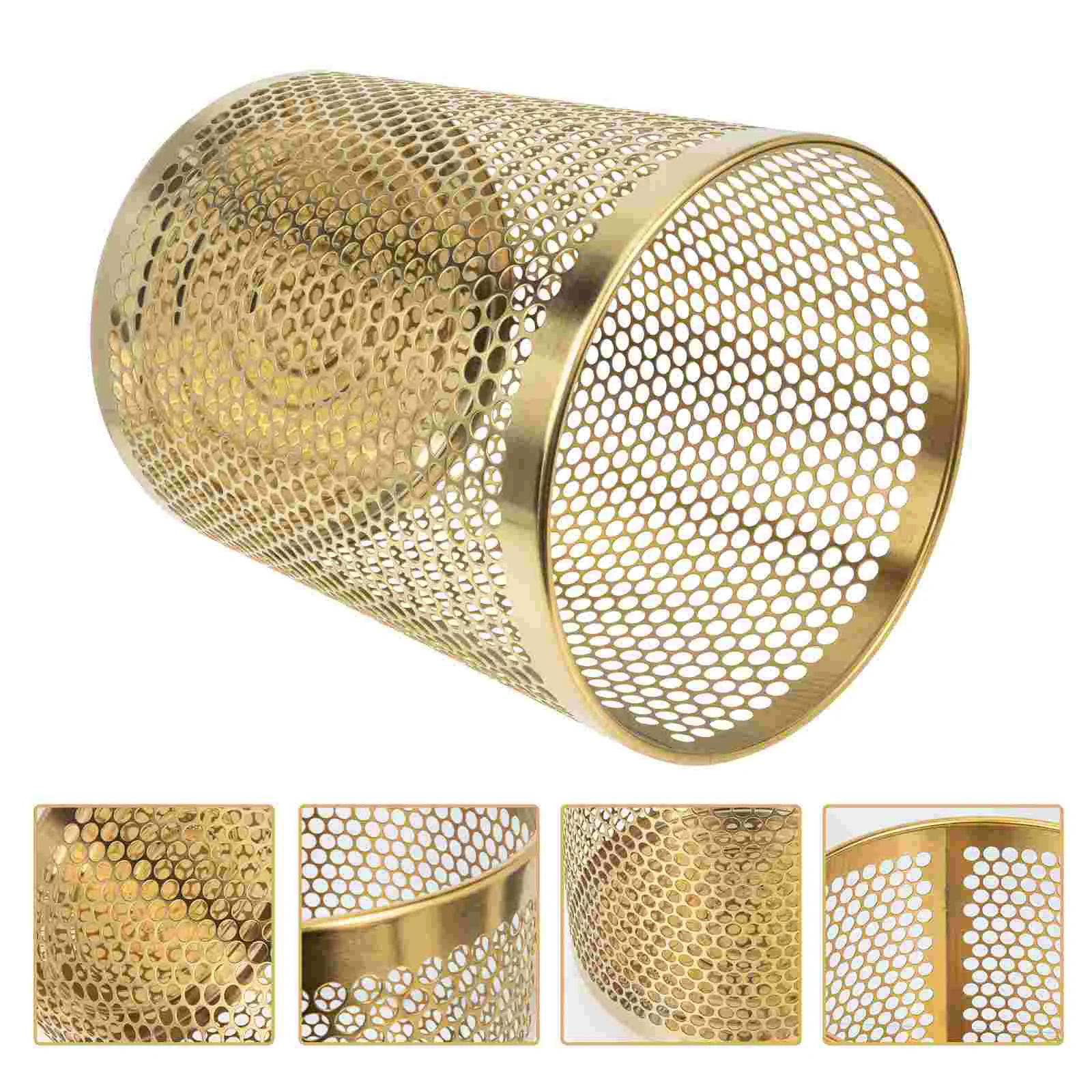Golden Trash Can Office Bin Waste Basket Garbage Household Container Hotel Storage Bucket Bedroom Mesh Bathroom
Golden Trash Can Office Bin Waste Basket Garbage Household Container Hotel Storage Bucket Bedroom Mesh Bathroom