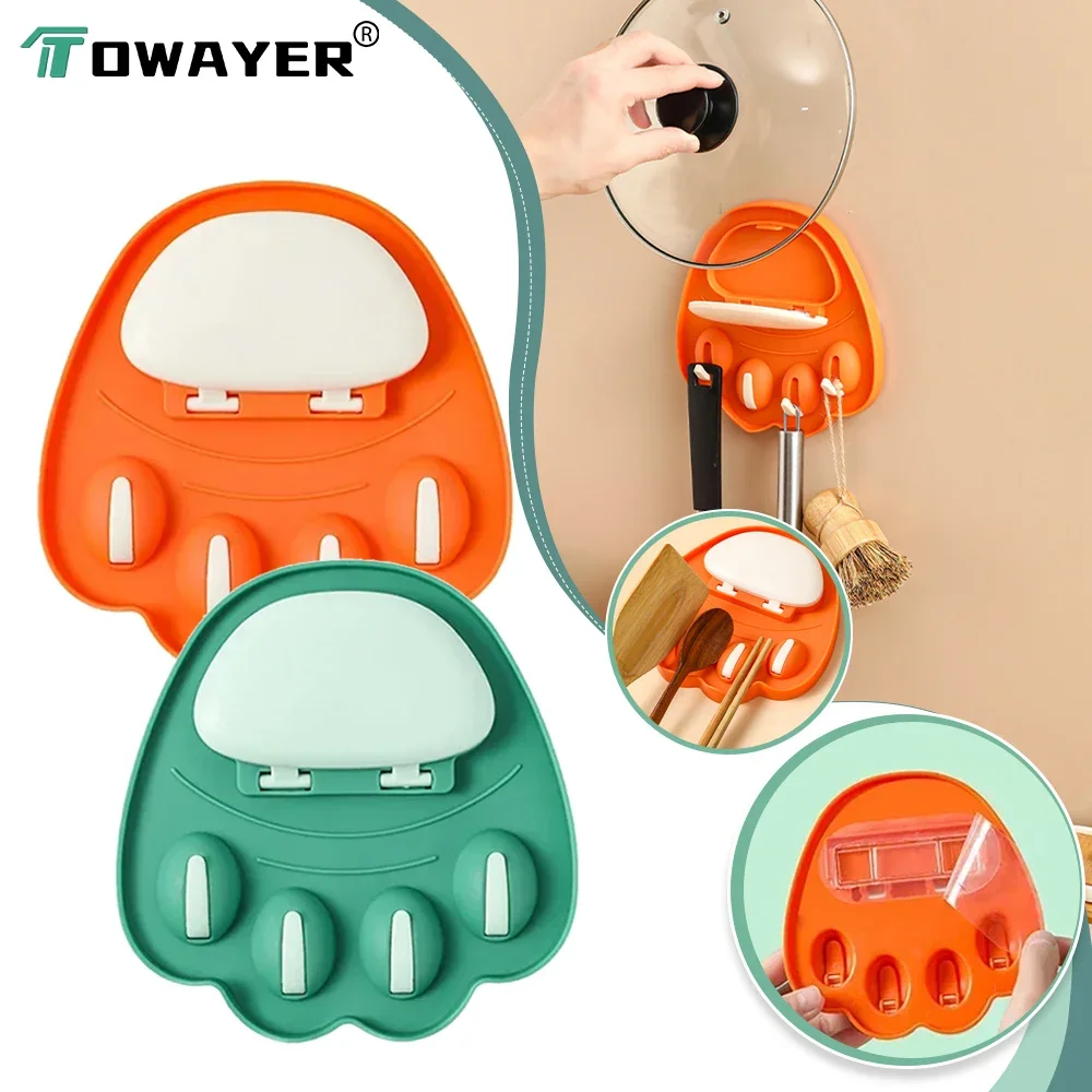 Pot Lid Holder Wall-Mounted No Punching Cat's Paw Pot Lid Hanging Holder Plastic Kitchen Storage Rack Kitchen Organizer
Pot Lid Holder Wall-Mounted No Punching Cat's Paw Pot Lid Hanging Holder Plastic Kitchen Storage Rack Kitchen Organizer