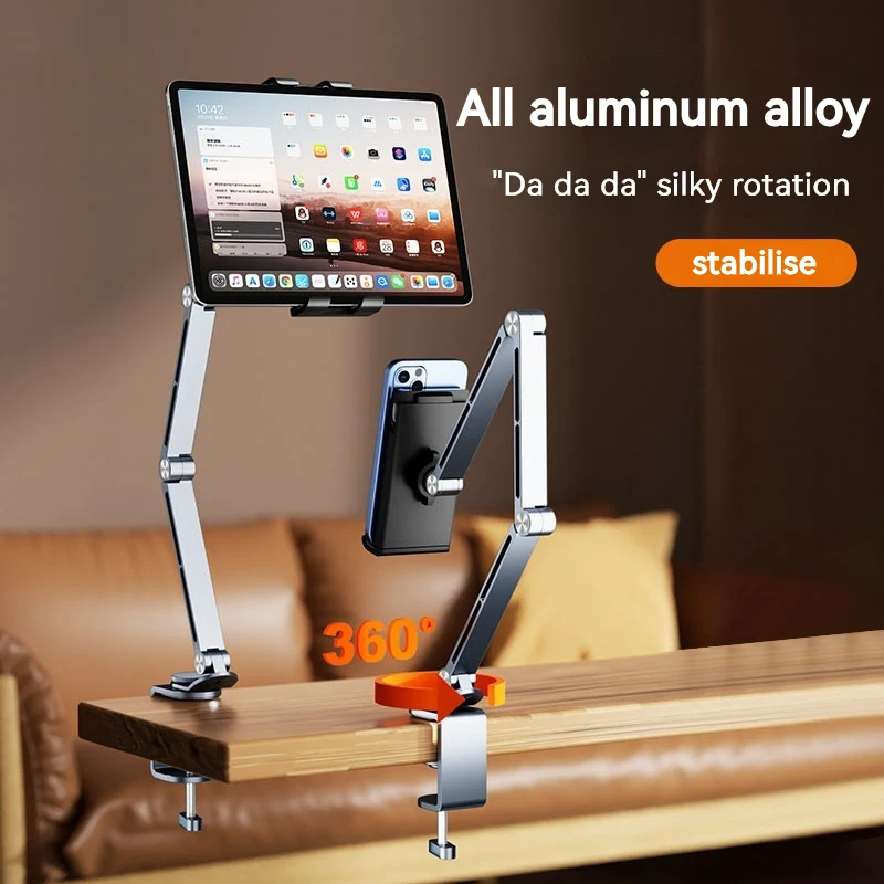 Aluminum Alloy Rotatable Tablet Holder Stand Desktop Holder Phone Clip Holder Cantilever Home Live for Ipad Pro Folding Bracket
Aluminum Alloy Rotatable Tablet Holder Stand Desktop Holder Phone Clip Holder Cantilever Home Live for Ipad Pro Folding Bracket