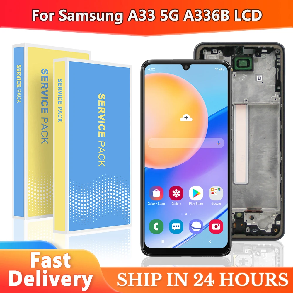 6,4 дюймов для Samsung A33 5G LCD дисплей сенсорный экран дигитайзер для Samsung A33 5G дисплей с рамкой
6,4 дюймов для Samsung A33 5G LCD дисплей сенсорный экран дигитайзер для Samsung A33 5G дисплей с рамкой