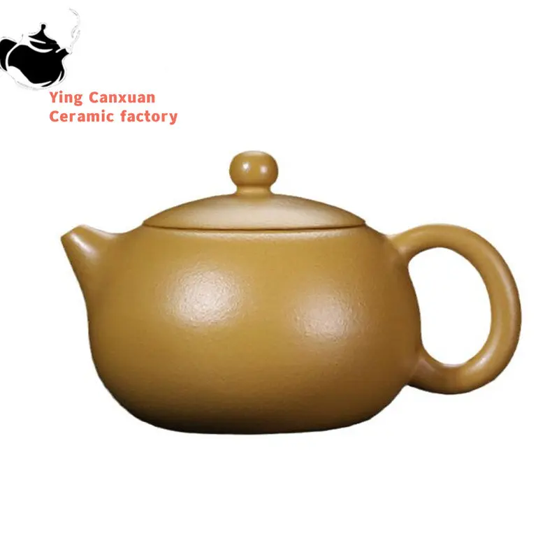 

160ml Yixing Famous Purple Clay Teapot Handmade Xishi Tea Pot Raw Ore Gold Zhu Mud Beauty Kettle Chinese Zisha Tea Set Gifts