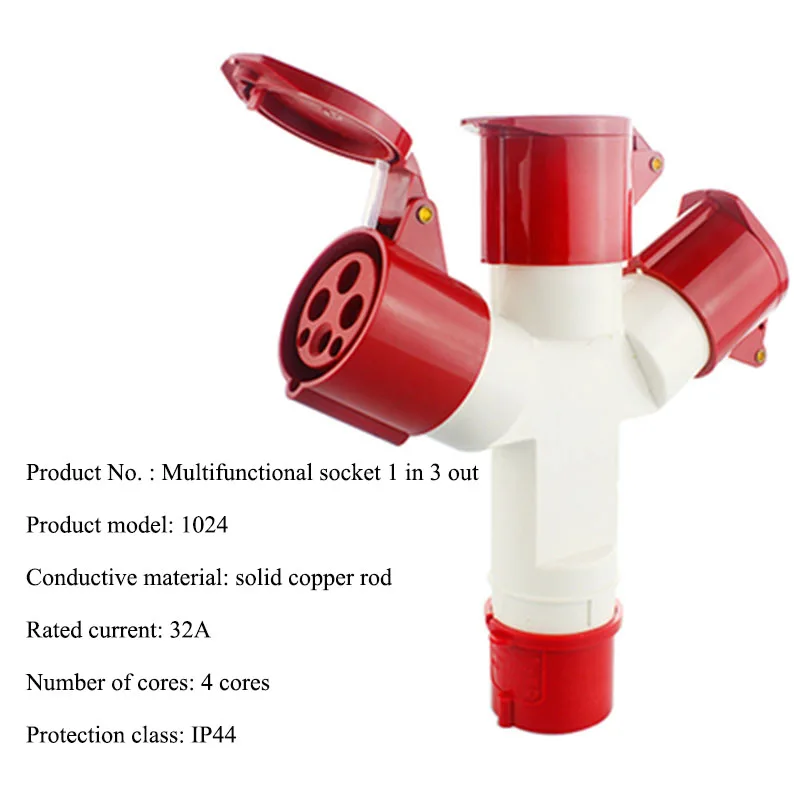 IP44 32A 220V 380V 415V Multifunctional 3 Way Connector 1 To 3 1 To 2 Y type Industrial Plug Waterproof Socket 3 P 4 cores 5 Pin
IP44 32A 220V 380V 415V Multifunctional 3 Way Connector 1 To 3 1 To 2 Y type Industrial Plug Waterproof Socket 3 P 4 cores 5 Pin