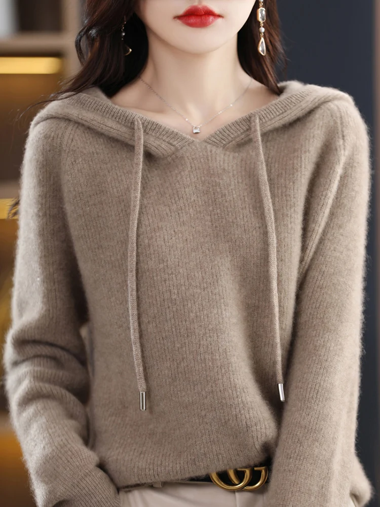 Knitwears Winter Tops for Women Sweaters Hooded Pullovers Cashmere Female Clothing 100% Wool Long Sleeve Knitted Fashion Jumpers
Knitwears Winter Tops for Women Sweaters Hooded Pullovers Cashmere Female Clothing 100% Wool Long Sleeve Knitted Fashion Jumpers